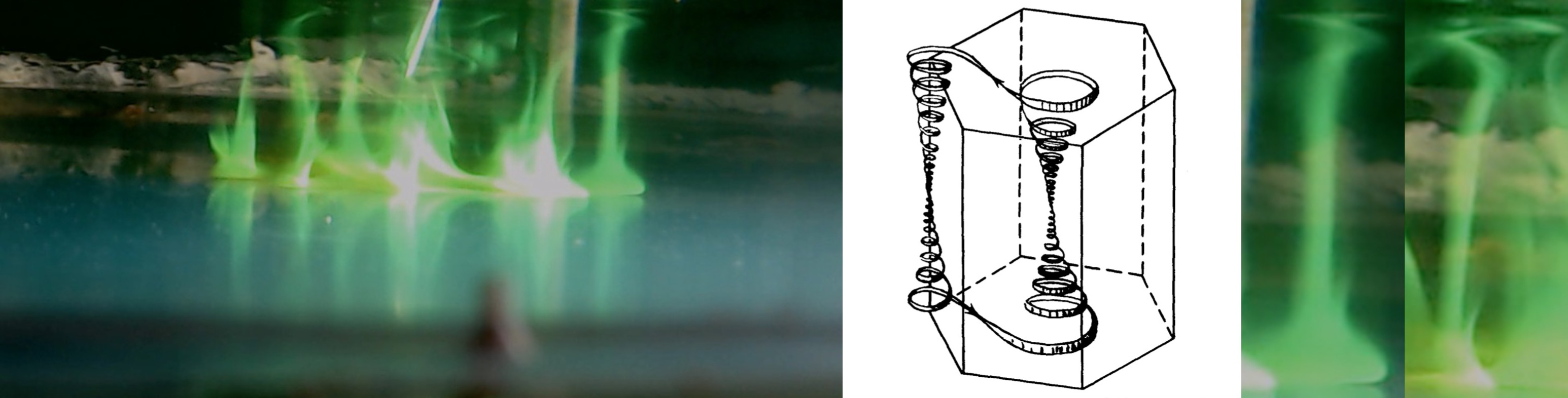 Cellular rotating convection. Comparison of experimental observations and the sketches of Veronis (1959)